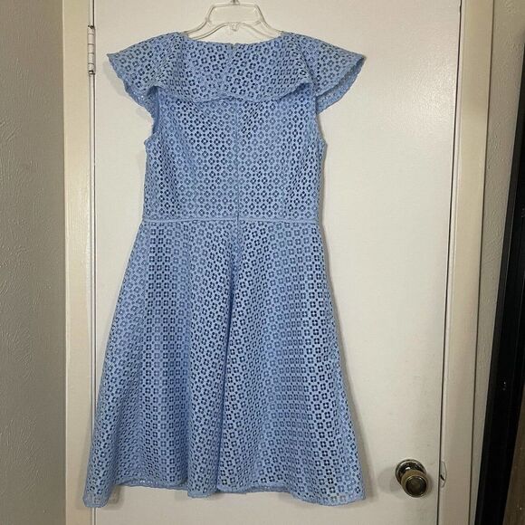 NEW! Draper James collection lattice a line dress light blue Size US 10 $195 - Picture 6 of 7